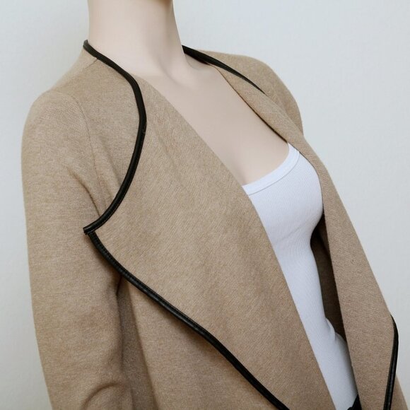 Zara Knit Waterfall Open Cardigan Tan Women Size M‎ - Picture 9 of 13